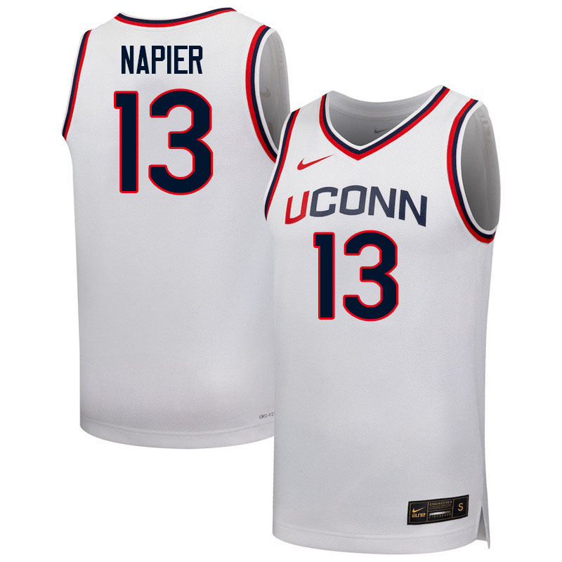 Uconn Huskies #13 Shabazz Napier College Basketball Jerseys,Uniforms-White